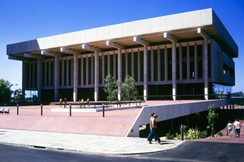 Perth Concert Hall forecourt on St Georges Terrace, 1973